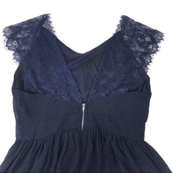 AIMEILI Dress Mini Sheer Navy Lace Lightweight Boho Minimalist Tunic Size XL NWT - Picture 4 of 6